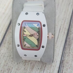 White Multicolor Watch